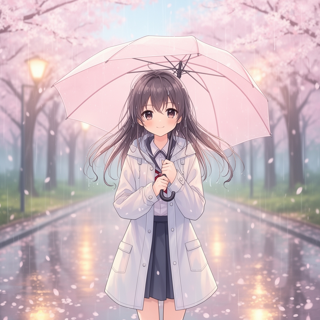 دختری در هوای بارانی بهاری1