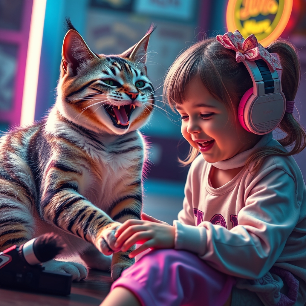 یک گربه ی خوشحال که داره با یک دختر خوشگل بازی می کنه4