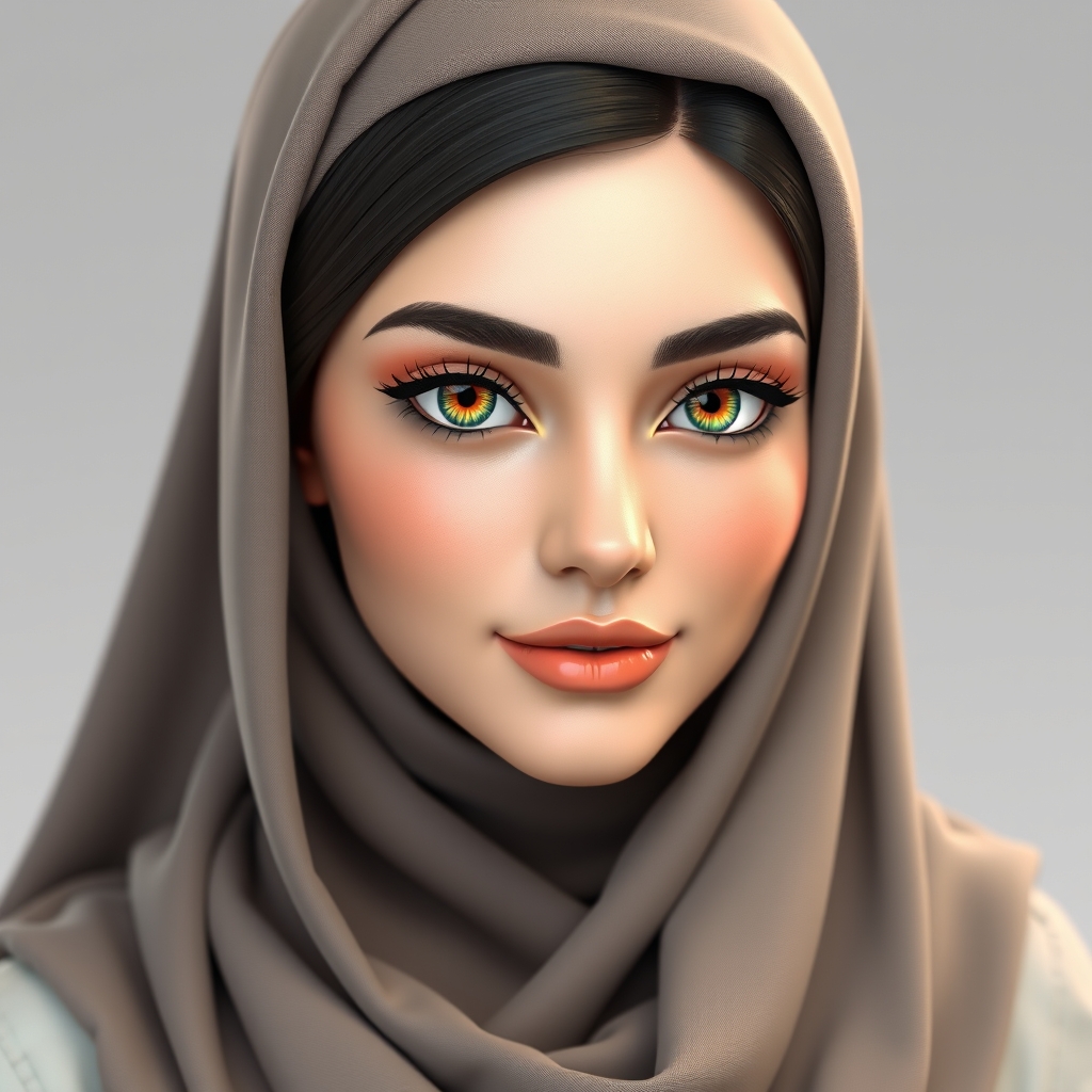 بانویی خیلی خوشگل با حجاب با چشم رنگی ومژه های زیبا و بلند 
15