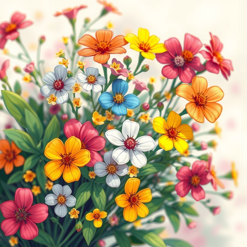 نقاشی ایرانی گل های ریز بار نگ های اصیل ایرانی20