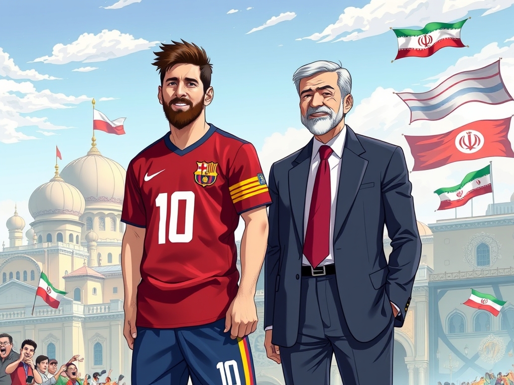 عکس از مسی در ایران درکنار رئیس جمهور 
3