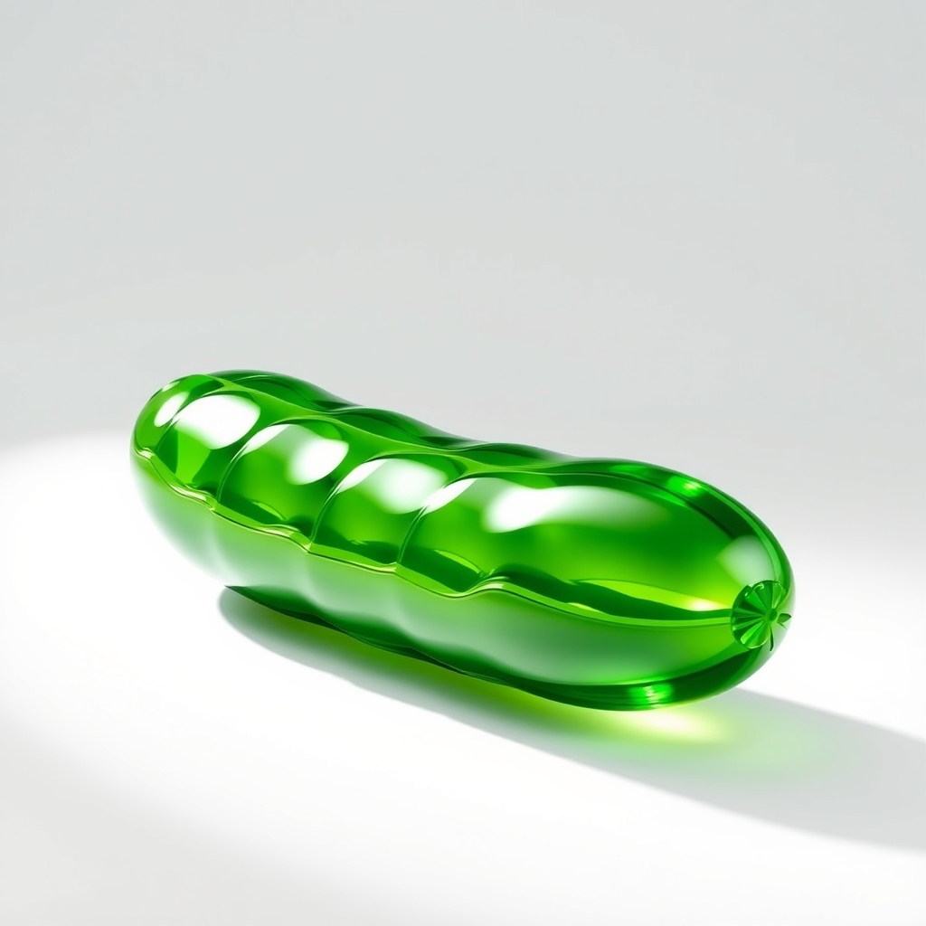 خیار شیشه ای سبز زیبا به سبک سه بعدی5