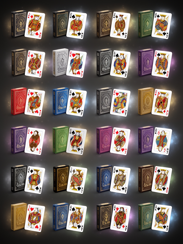 تصویر ۳۰ مدل مختلف پاسور که در ایران قابل تهیه با قیمت مناسب هستند.
در هر مدل فقط ۴ کارت آس واضح باشد.
آس‌ها طرح‌دار و متفاوت باشند.
جعبه هر پاسور کنار کارت‌ها مشخص باشد.
کیفیت بالا، نمای واقعی مثل کالای فروشگاهی.4