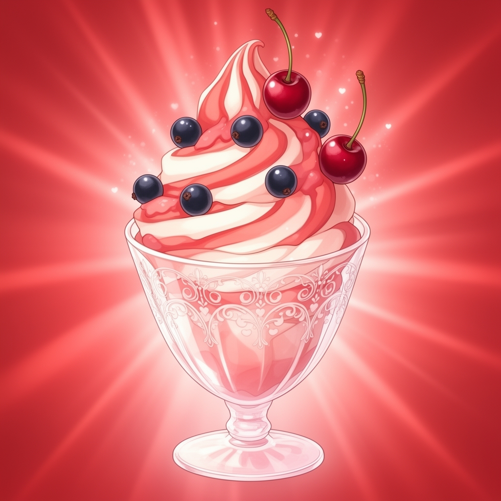 شاتوت / آلبالو
بستنی لطیف با رنگهای سرخ و سفید،
درون لیوانی با طرحهای ظریف،
با تزئین دانههای شاتوت و آلبالو که شور زندگی را فریاد میزنند.
پسزمینهای از پرتوهای سرخ،
حس عشق و هیجان را القا میکند.
5