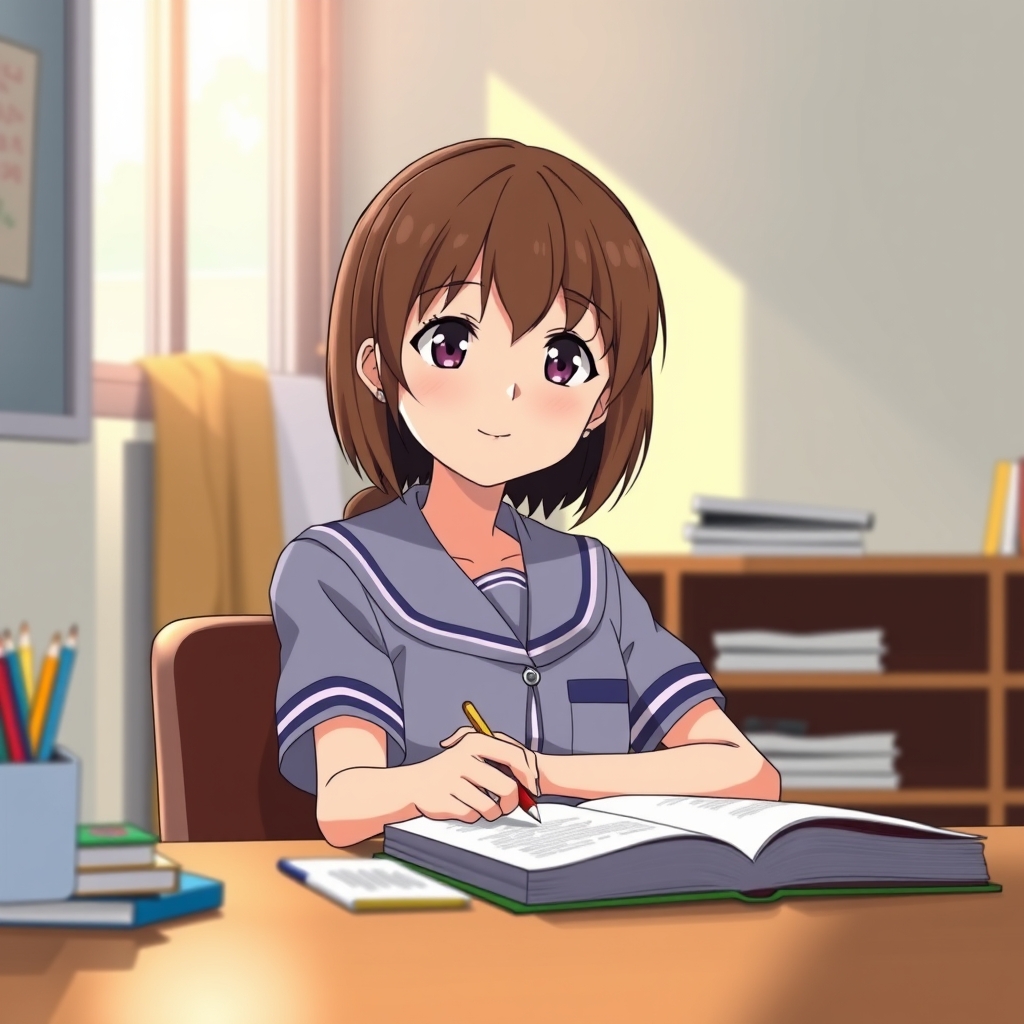 دختری در حال درس خواندن12