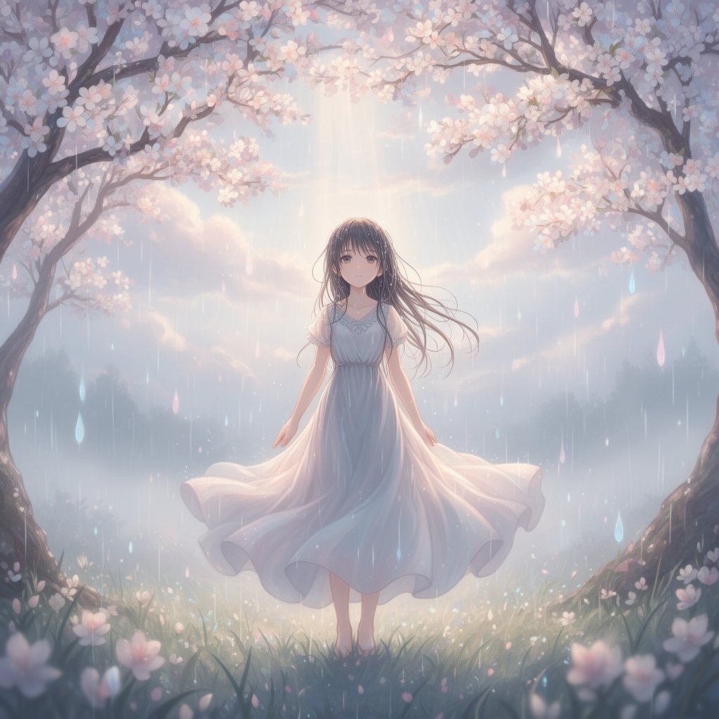 دختری در باران بهاری2