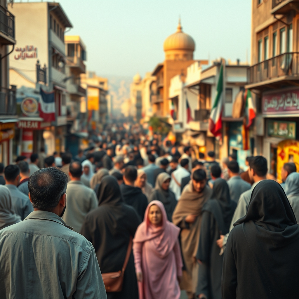 یک شهر ایرانی با ادم های ایرانی و جزیات واقتی و با کیفتی بالا و واقع گرایانه از زاویه دید یک مرد که به مردم نگاه میکند و نور و هوای شهر حس گرمی میدهد3