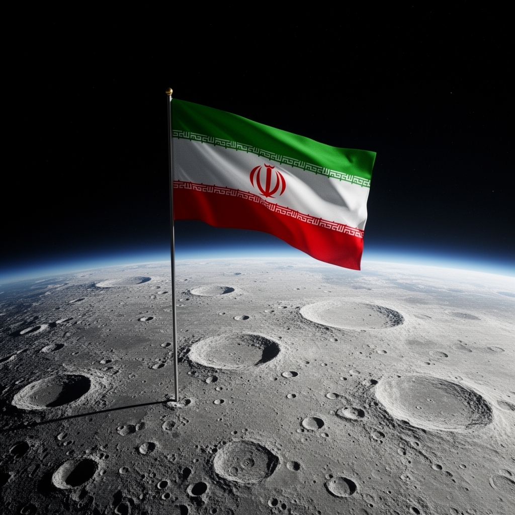 عکس پرچم ایران روی کره ماه کامل5
