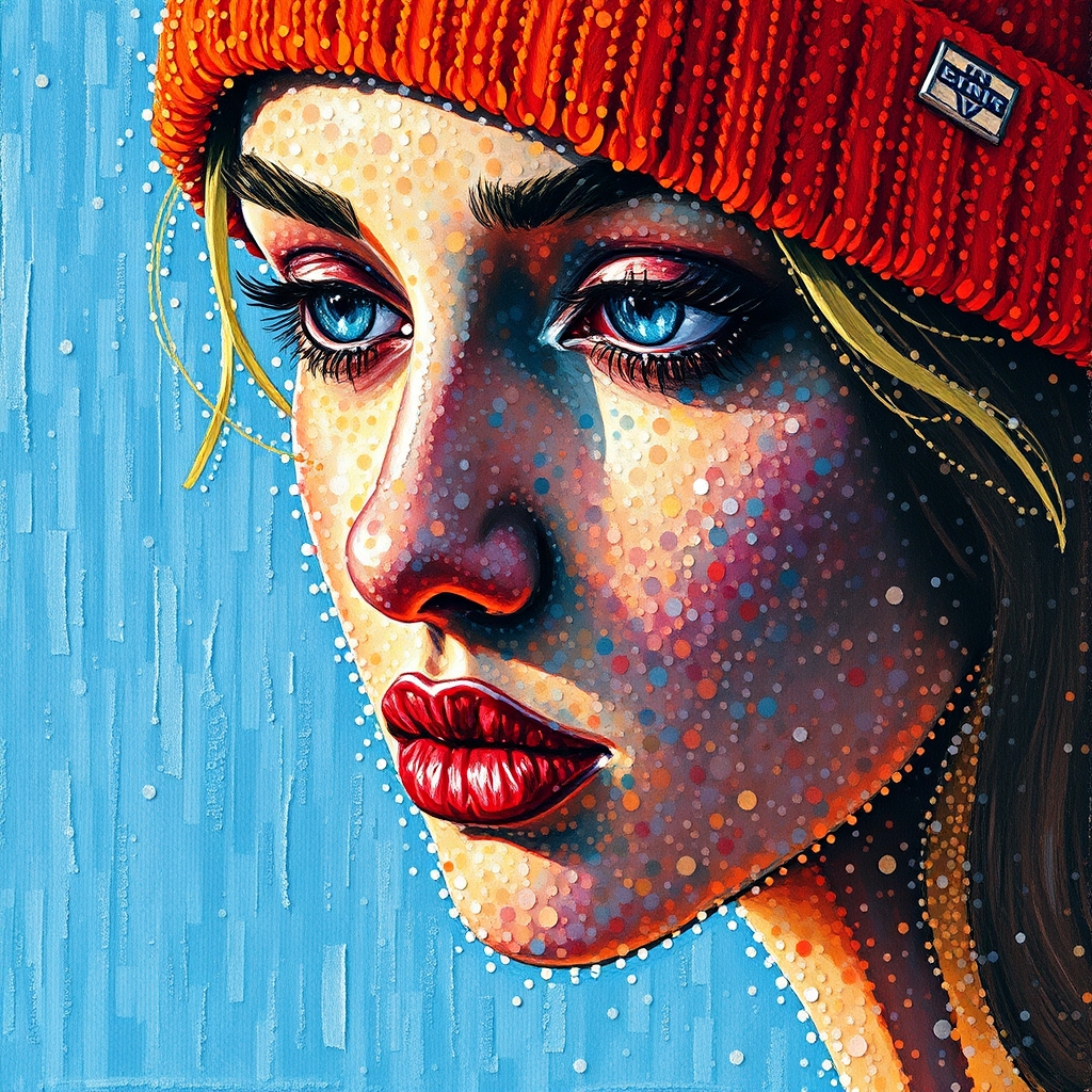 نقاشی که رنگ امیزی آن با نقطه های ریز باشد1