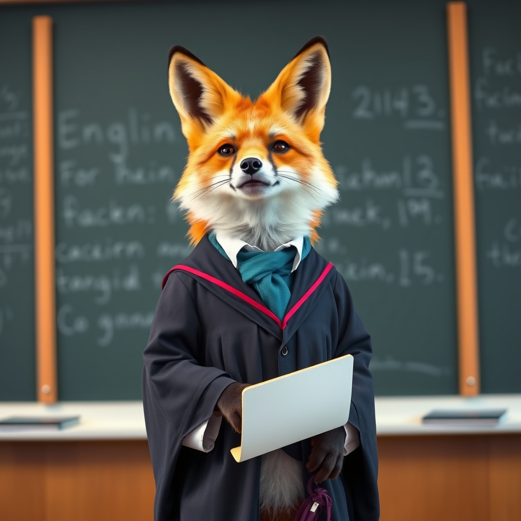عکس واقع گرایانه یک روباه خوشگل که دکترای زبان انگلیسی دارد و در دانشگاه تدریس می کند8