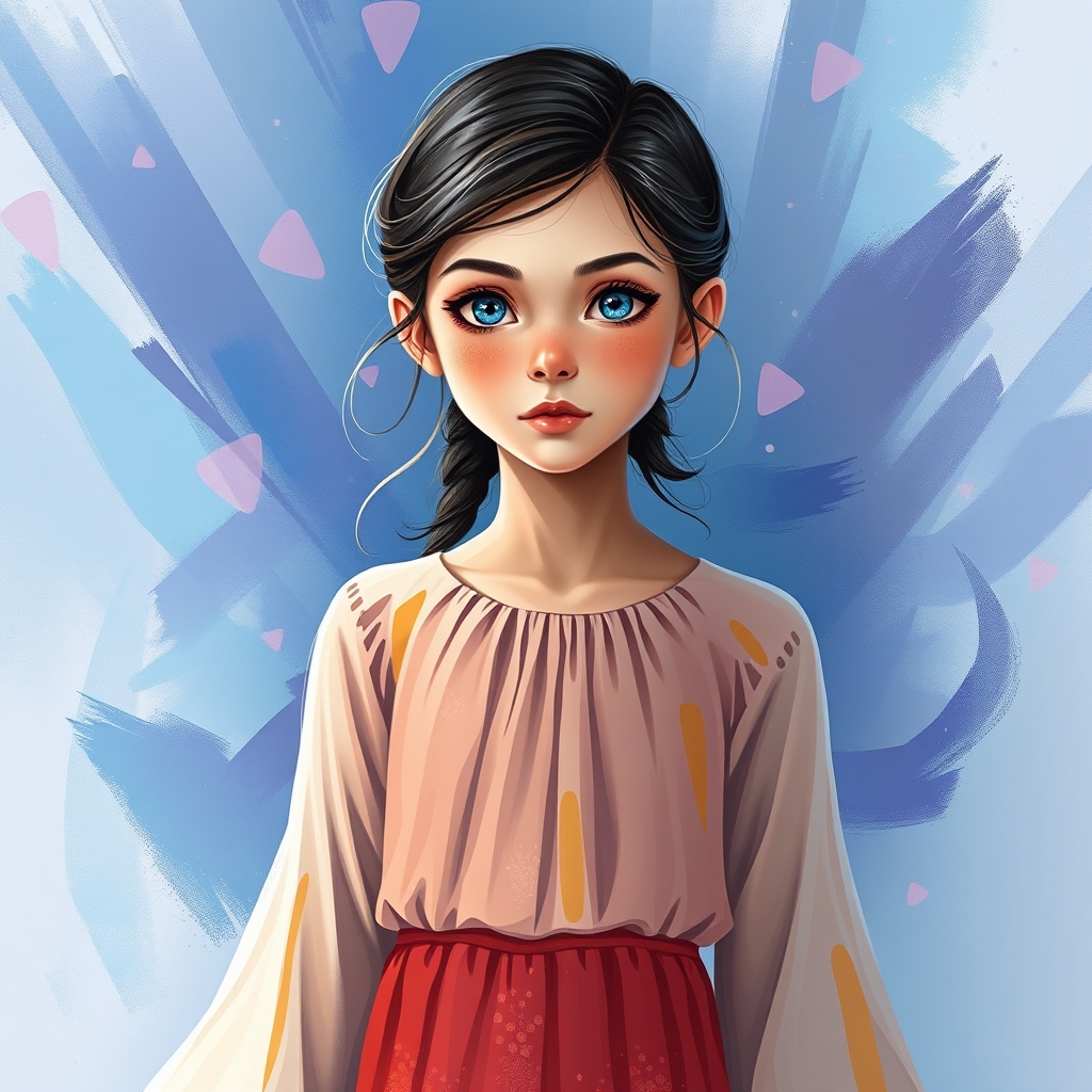 دختری زیبا با لباس کوتاه چشم های آبی5