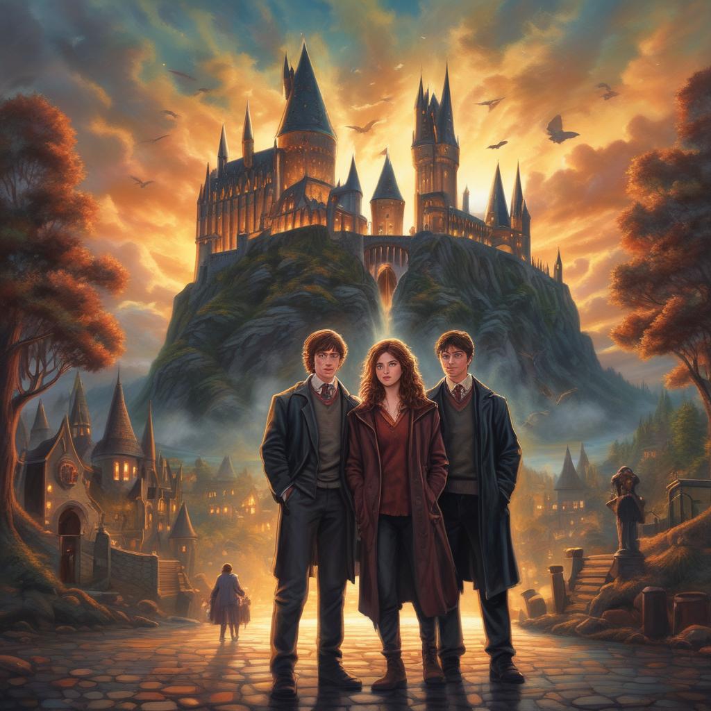 عکس هری پاتر و همایونی و رونالد ویزای در کنار هاگوارتز
10