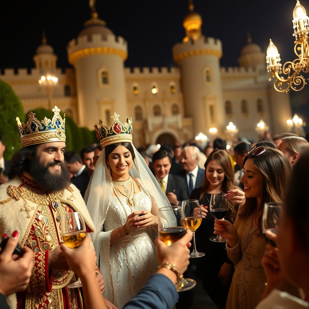 مراسم جشن در کاخ گلستان و حضور شاهزادگان که همگی لباس‌های پرنس و پرنسسی پوشیده اند و قصر بسیار زیباست و ندیمه ها درحال پذیرایی با هندوانه و شراب اند و همه خوشحال اند2