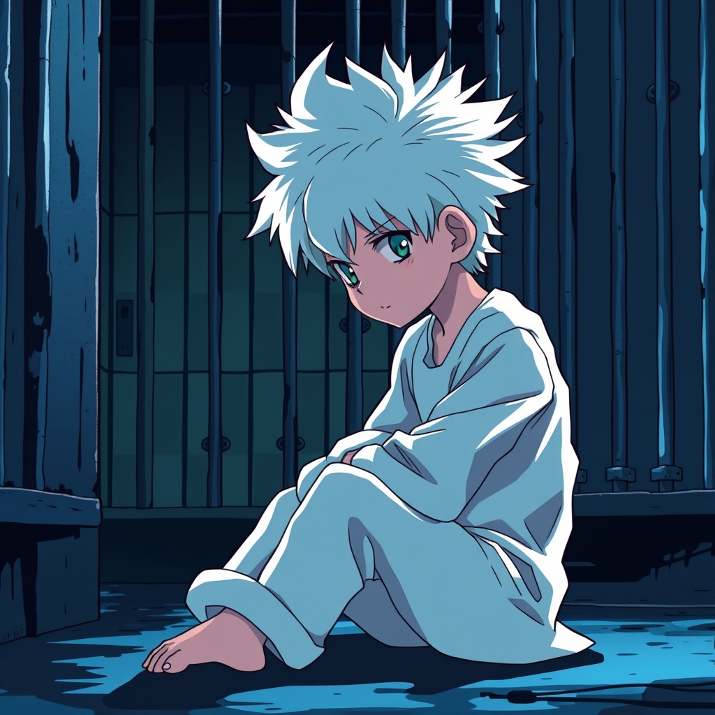 پسری با موهای سفید در زندان22