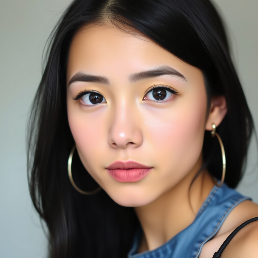 چشم هاش مشکی موهاش مشکی قدش۱۴۰ لباس هاش آبی لی باشه دماغش عملی
18