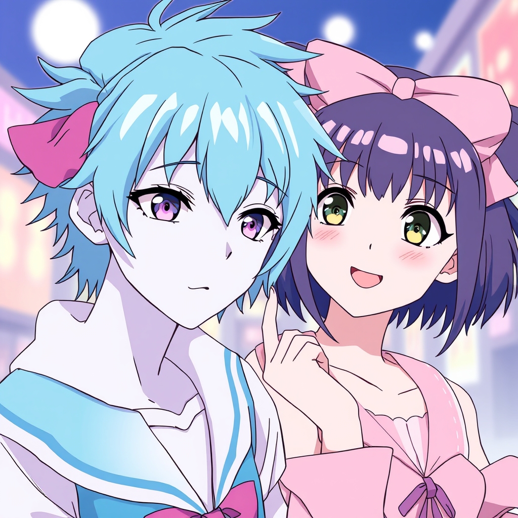 انیمه با استایل ابی و صورتی5