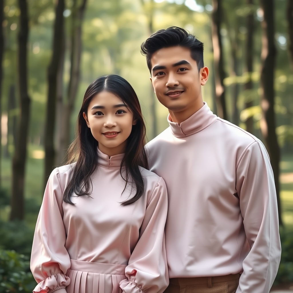 دختری۱۹ساله باپسر ۲۱ساله که زیباترین پسر است
با لباس اشرافی صورتی ملایم در جنگل ولب سرخ گونه سرخ که زیباترین دختر جهان است2