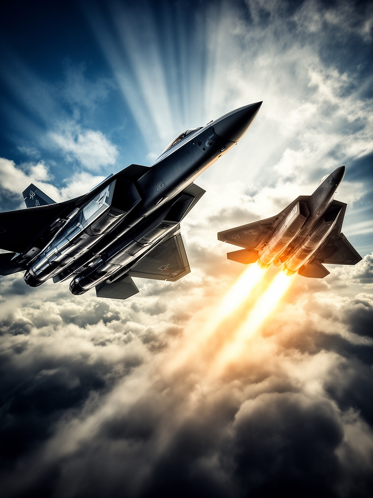 جنگنده ی سوخو ۵۷ در برابر اف ۲۲ پرنور در آسمان4