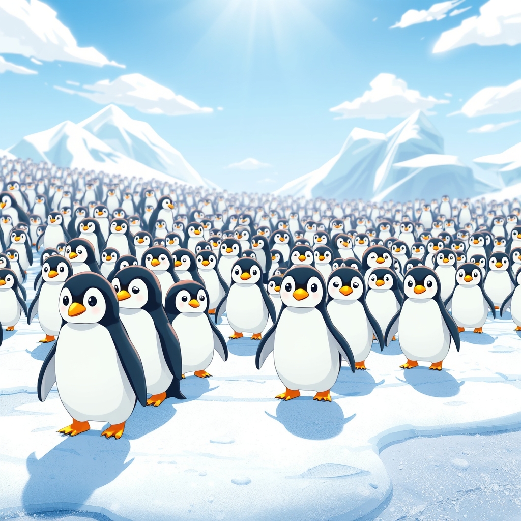 قطب جنوب تعداد زیاد پنگوئن بامزه1