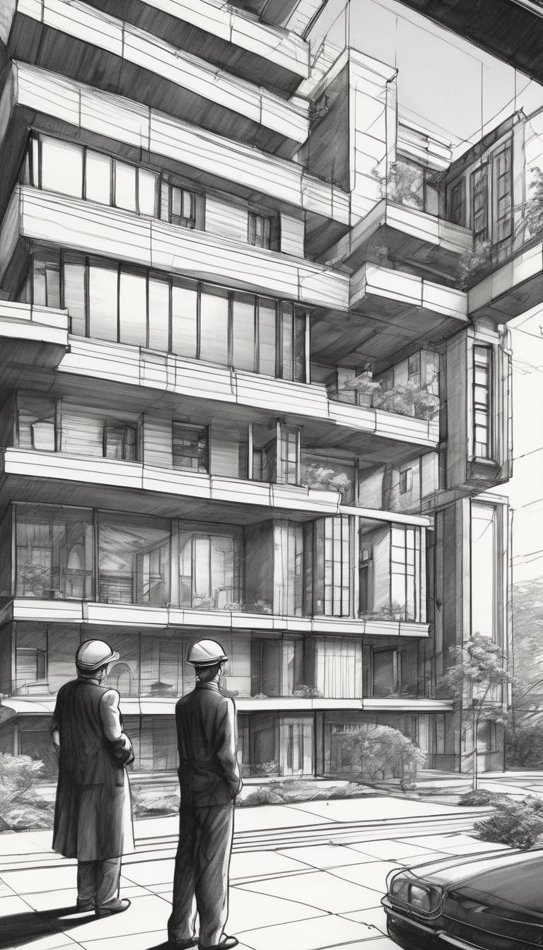 یک معمار نقشه کش ساختمان 
3