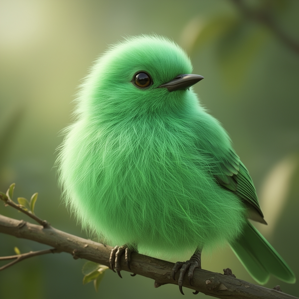 یک پرنده ی کوچولو که بسیار پشمالو و نرم و زیبا به رنگ خرمالویی1