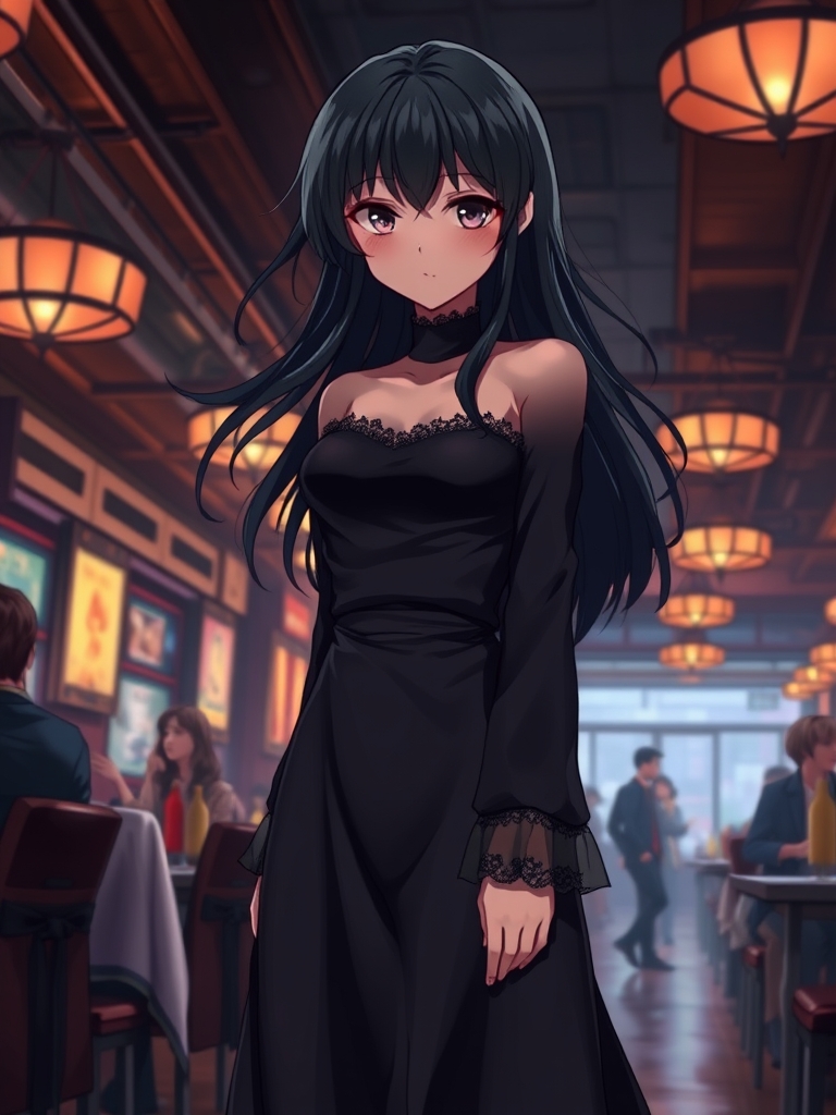 a very beautiful and a very bad girl in the restaurant 20