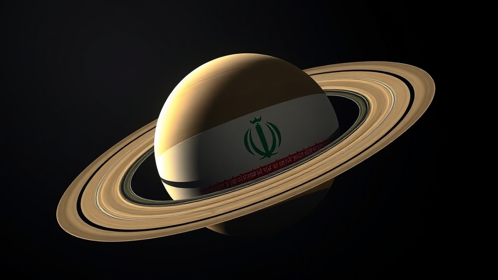 پرچم ایران دور حلقه ی زحل5