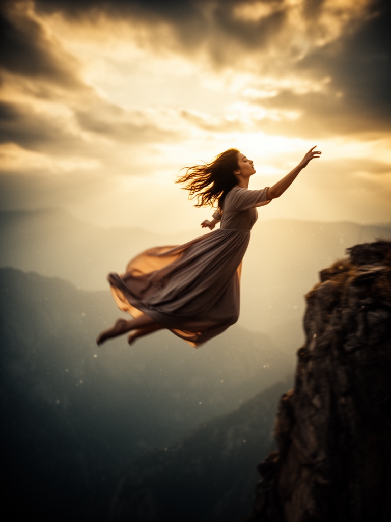 دختری رویایی که خودش را از پرت گاهی انداخته و در هوا درحال سقوط است این دختر ترکیه ای است و بی حجاب هست 4