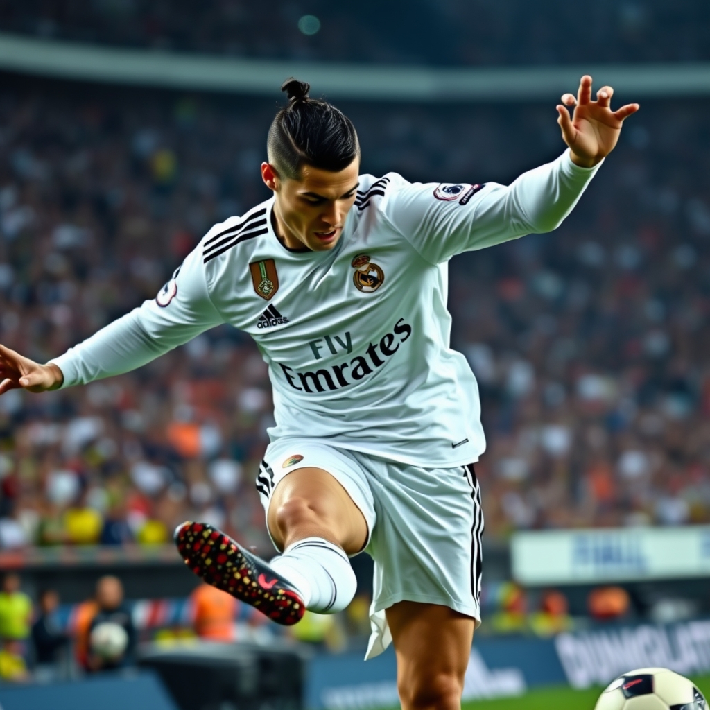 رونالدو درحال ایستگاهی زدن بالباس رئال8