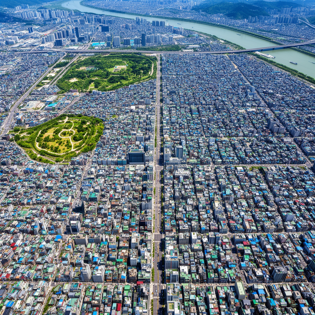 شهر سئول كره جنوبى از بالا ك همه خونه ها و همه چى ديده شه5