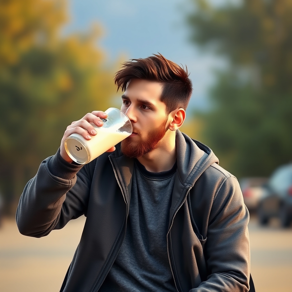 عکس مسی درحال خوردن دوغ آبعلی
6