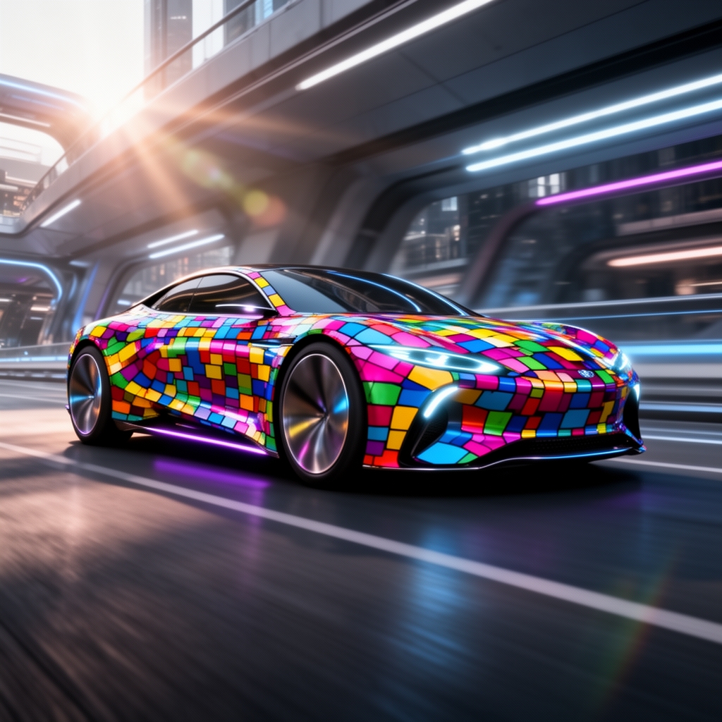 یه خودرو ساخته شده از رنگهای مختلف، پیشرفته اتوماتیک و خوش استایل2