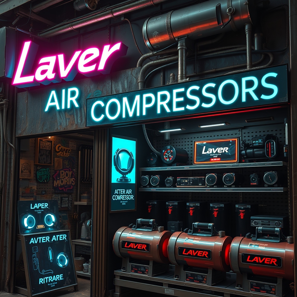 یک فروشگاه کمپرسور باد فروشی با برند laver1