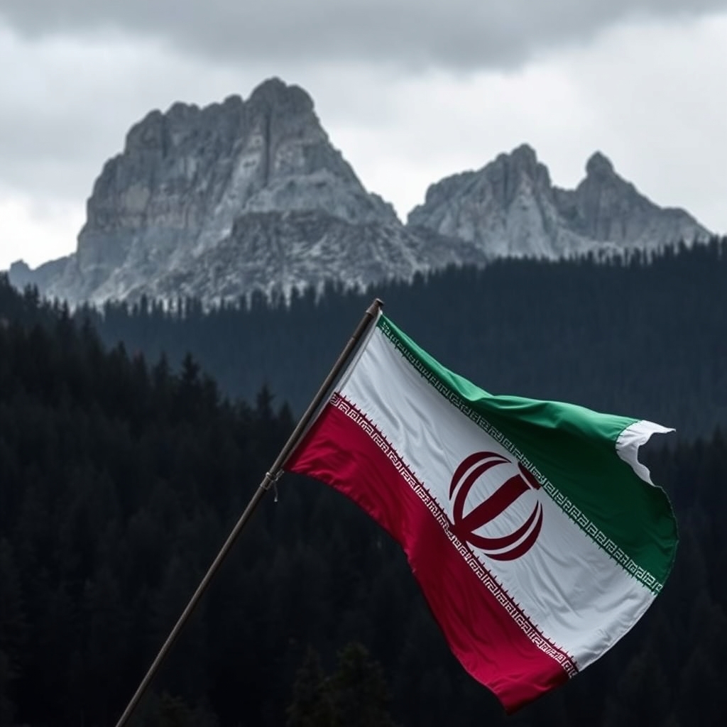 عکس پرچم سپاه پاسداران ایرانی{پرچم سپاه بده ن ایران لطفا) درجنگل سیاع و کوه های ترسناک 13