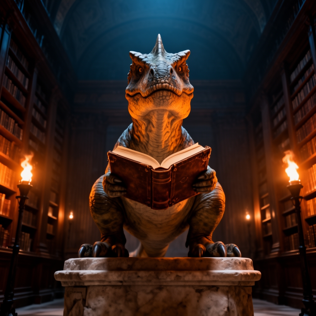 یک کارنوتاروس در حاله کتاب خوندن0