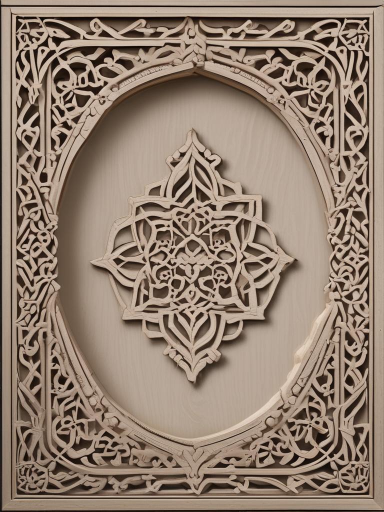 لطفا یک طرح زیبا و نفیس برای قاب چوبی ایجاد کن، طراحی باید شامل الگوهای اسلیمی پیچیده و متقارن باشد که با خطوط منحنی و اشکال هندسی ترکیب شده است.
جزییات: گلها و برگهای زیبا را به صورت متصل طراحی کنید، بگونه ای که حس یکپارچگی و هماهنگی را منتقل کنید.
جزییات حکاکی باید دقیق و با عمق باشد،طوری که طرح ها هم از نزدیک و هم از دور جذاب به نظر برسد.
طراحی باید متناسب با ابعاد ۶۰×۸۰ سانتی متر باشد.
طرح را باید با دقت و جزییات بالا طراحی کنید تا روی چوب واضح باشد و به عنوان یک اثر هنری نفیس 2