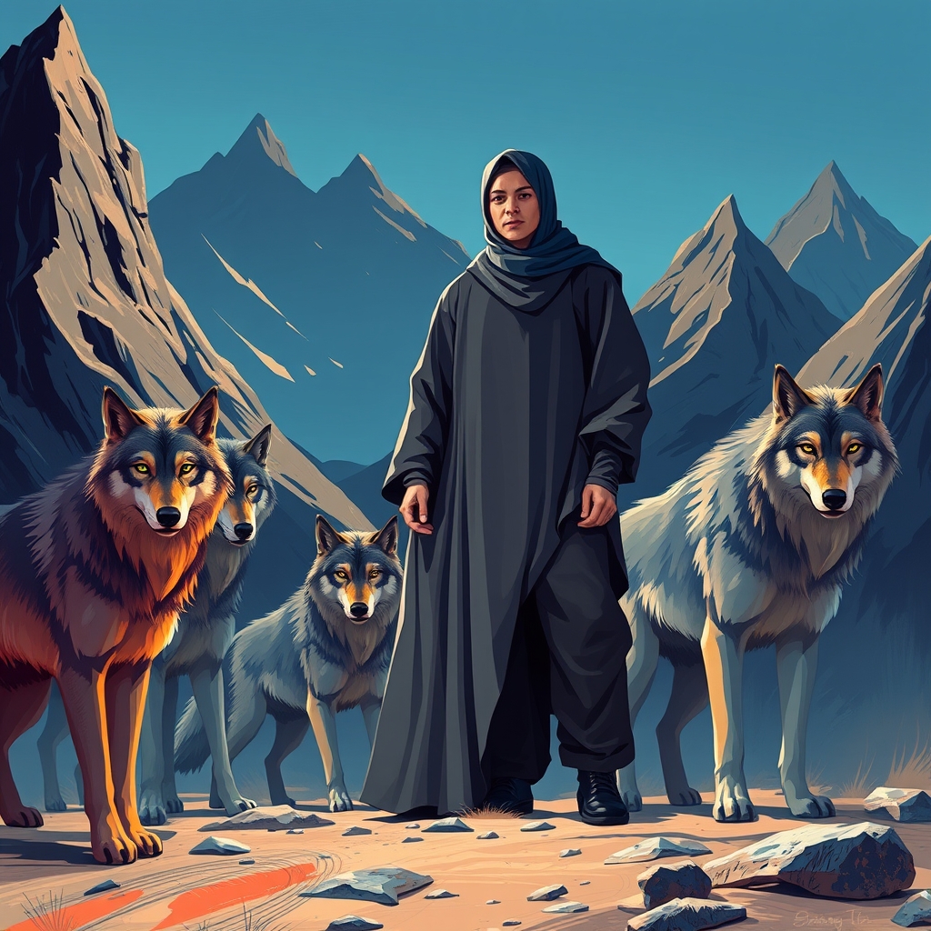 مهسا و هاشم در میان کوهستان و در میان انبوهی از گرگ16