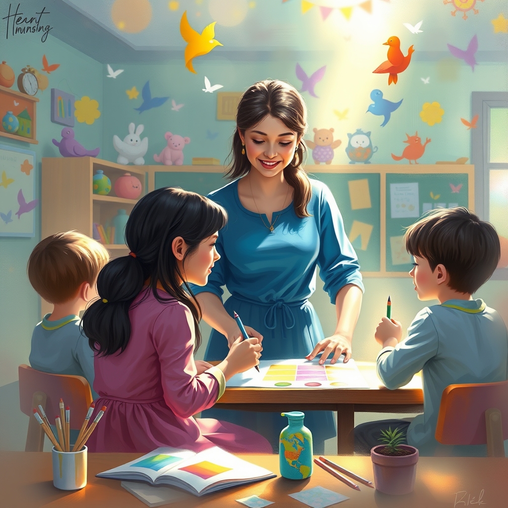 نقاشی رویایی برای معلم  و دانش آموزان0