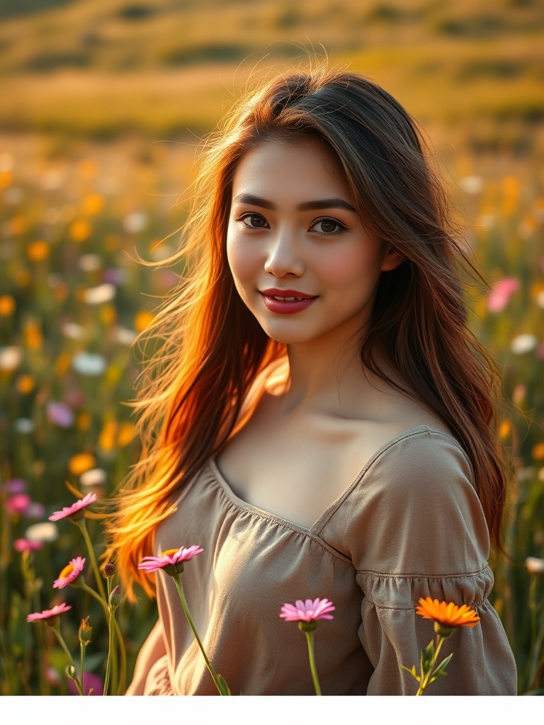 دختری زیبا در منظره
12