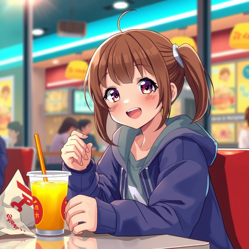 دختری در حال خوردن فست فود3