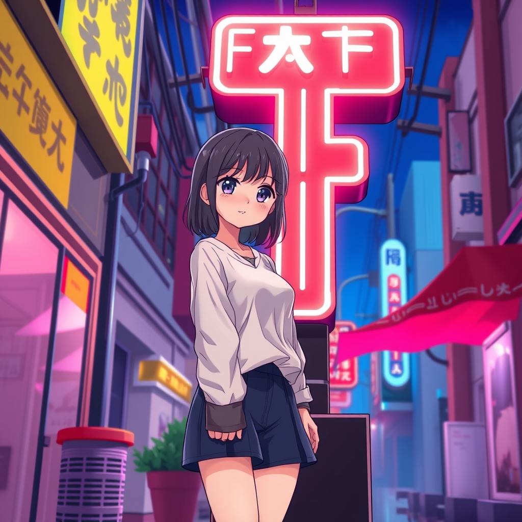 عکس دختری که کنارF نئونی وایساده15