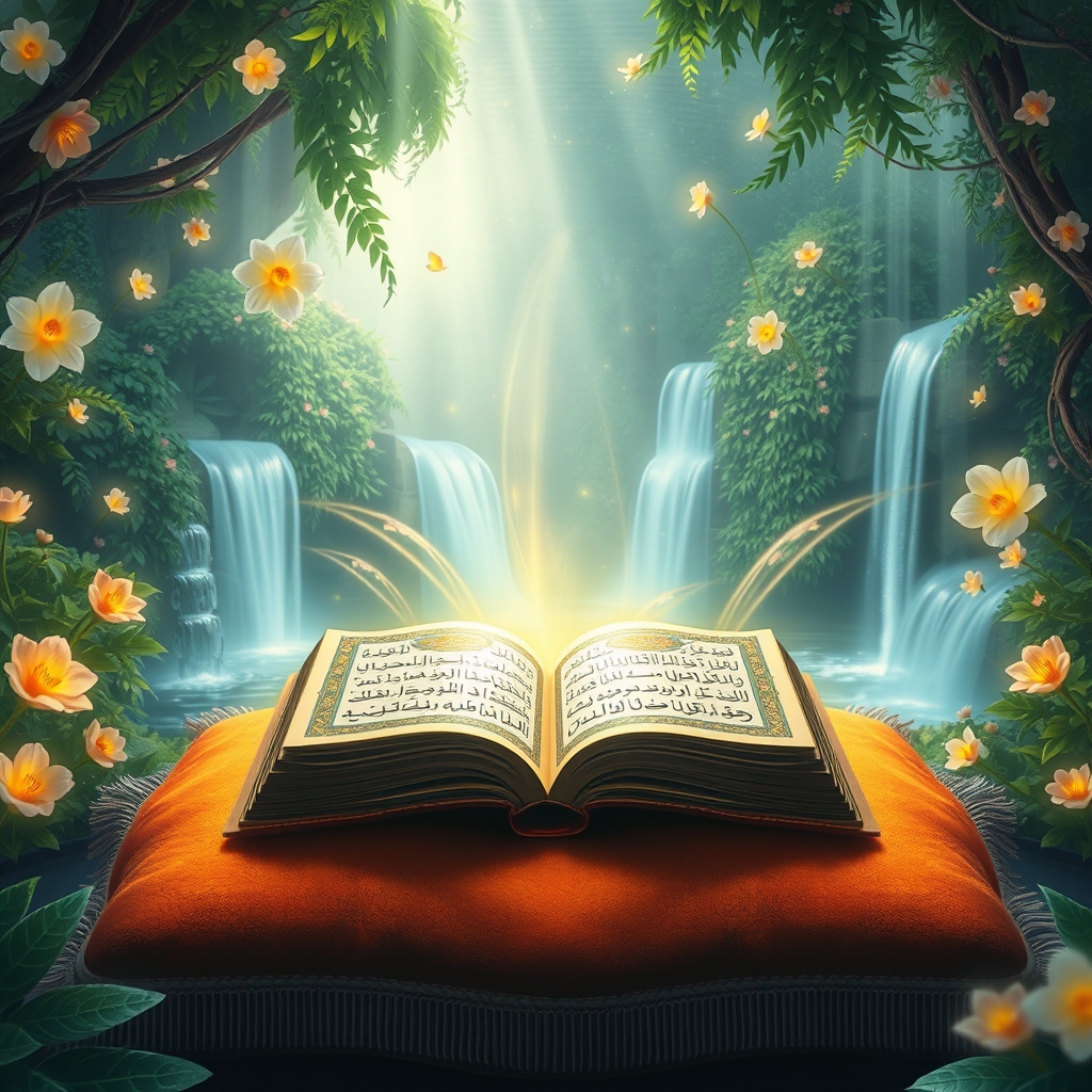 عکس قرآنی زیبا در باغ بهشتی 20