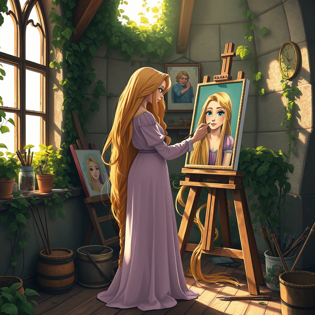 راپونزل در حال نقاشی کردن خودش23