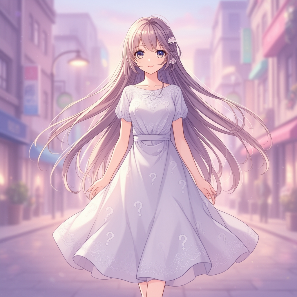 عکس یک دختر زیبا با یک لباس پرسشی
1