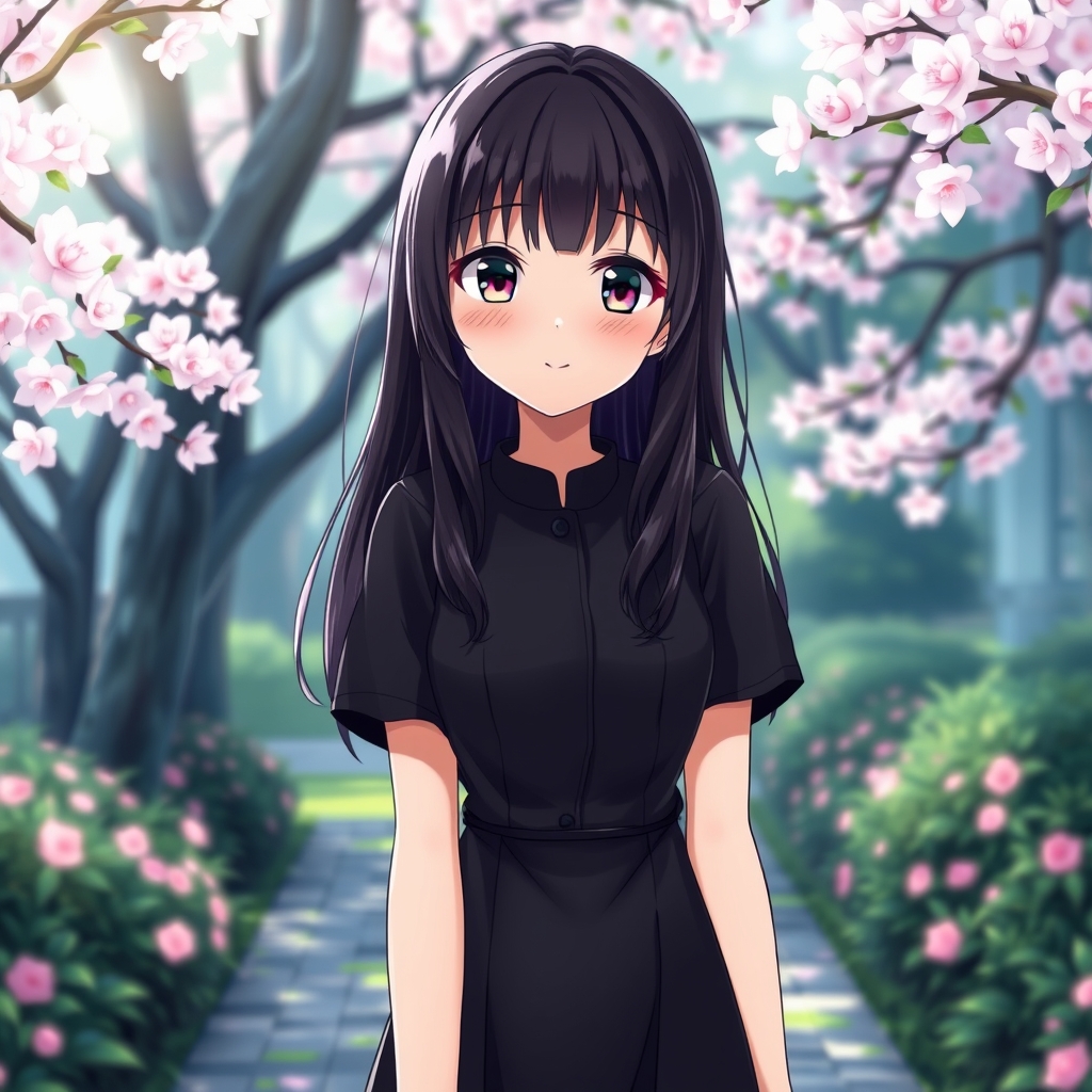 یه دختر زیبا با یه لباس تیره رنگ4