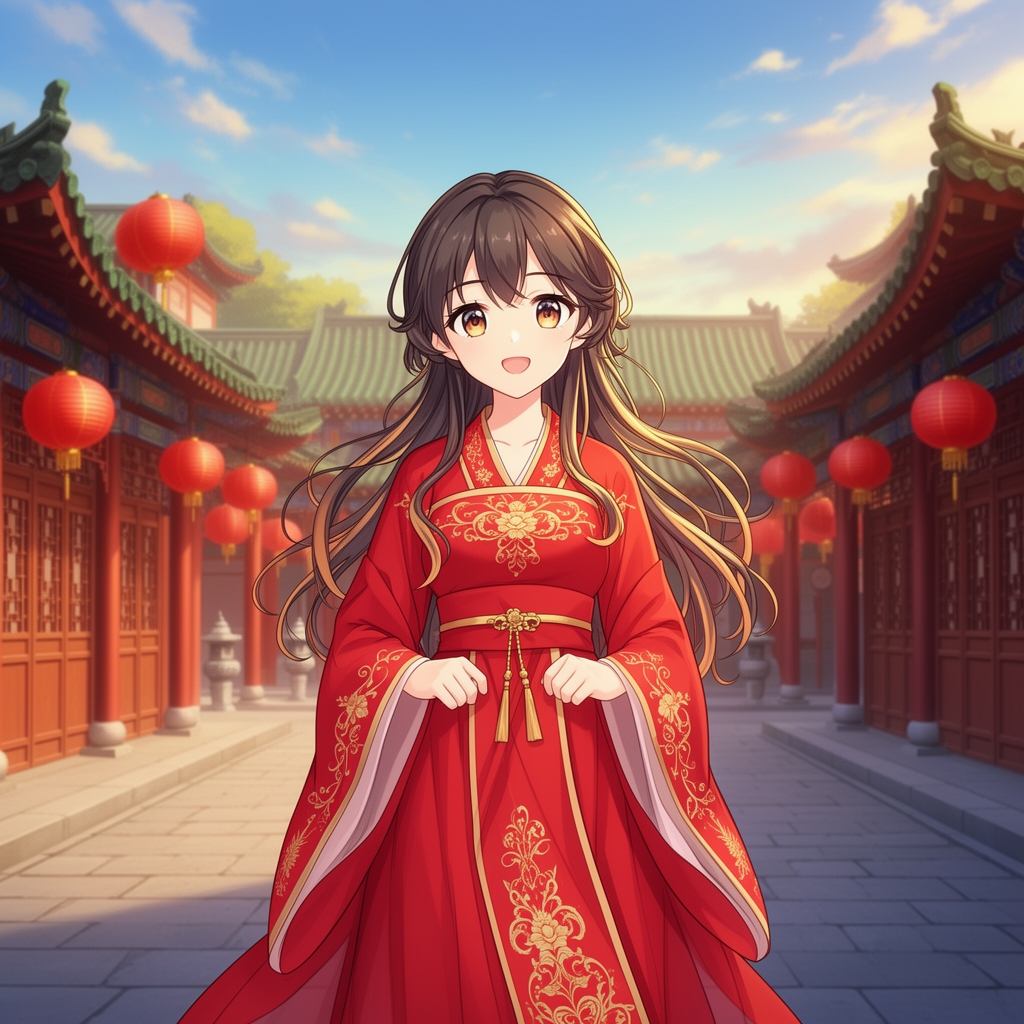 یک انیمه دختر قشنگ که توی ابه با لباس
بلد زیبای چین دار و زیبا به رنگ قرمز🤩🩷🎀🤩3