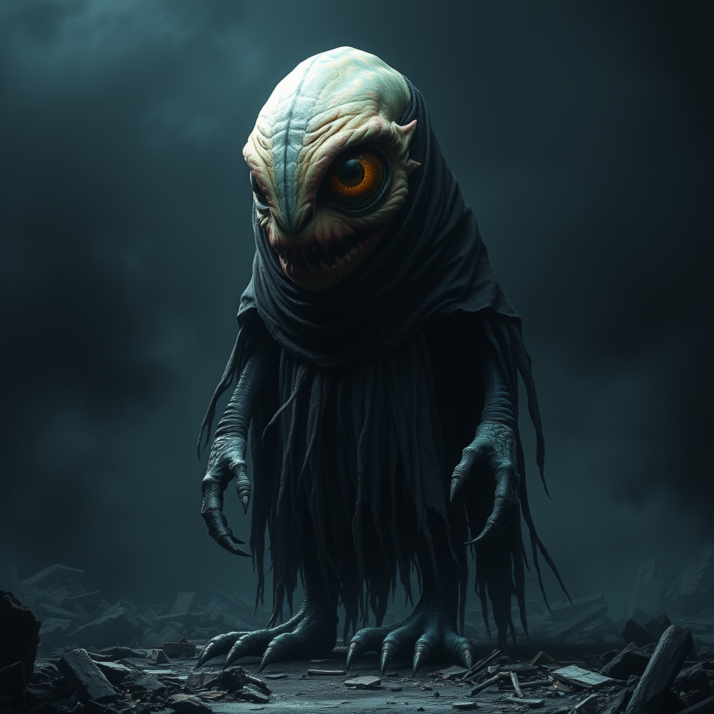 موجودی ترسناک و خطرناک با 3 متر قد که فقط یک چشم دارد، پوستش هر دقیقه رنگ عوض میکند17