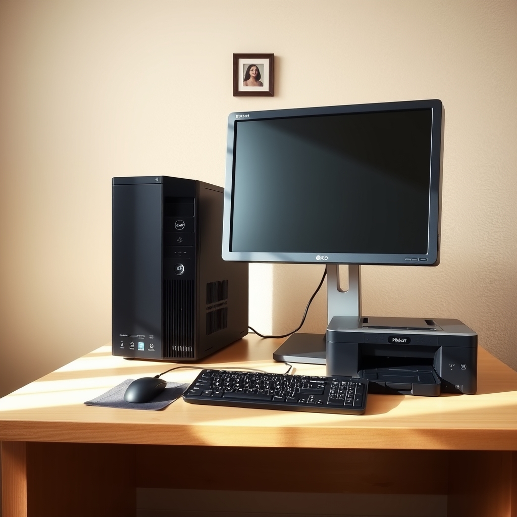 سیستم کامپیوتر در سال ۲۰۱۳ کیس مانیتور موس صفحه کلید پرینتر13