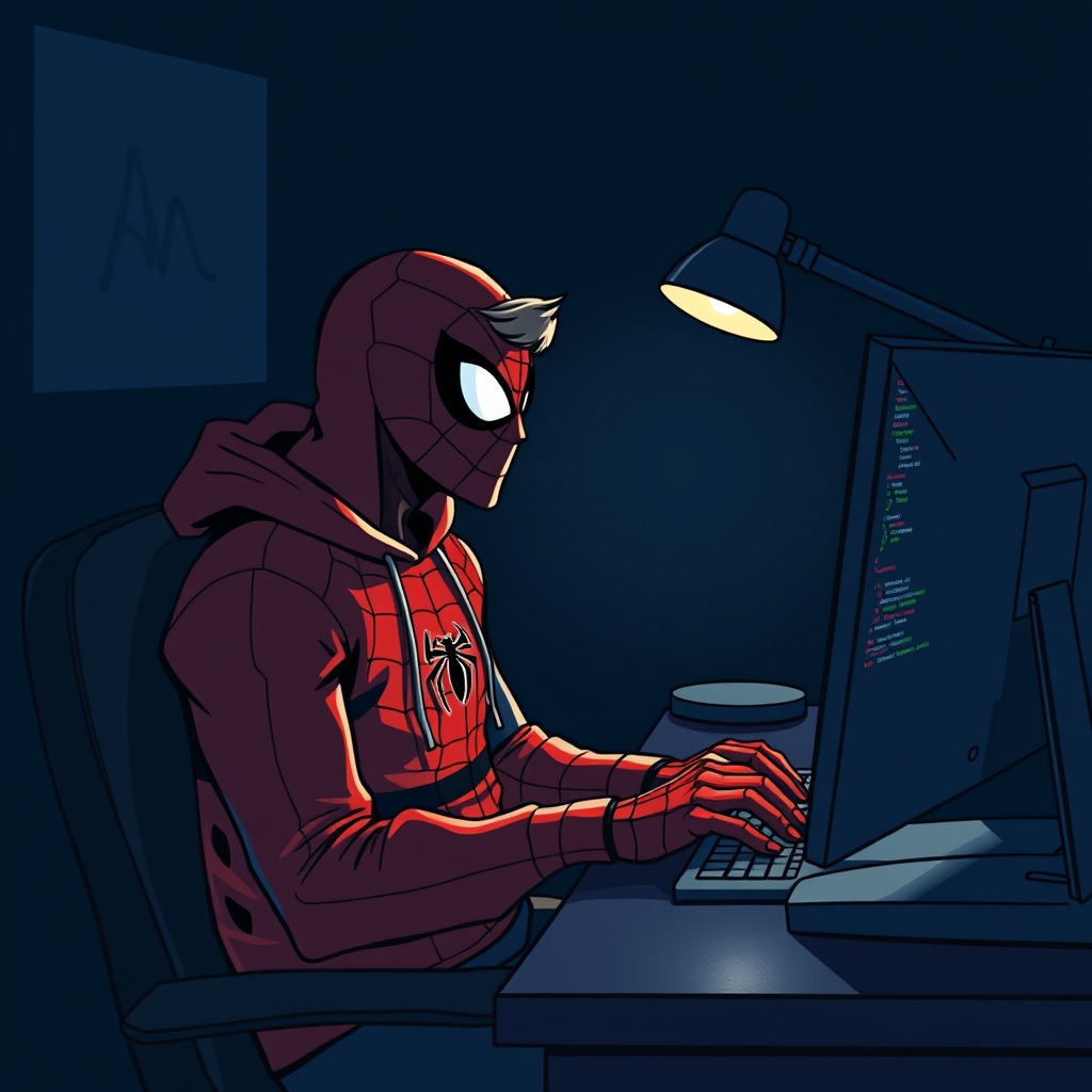 مرد عنکبوتی درحال برنامه نویسی23
