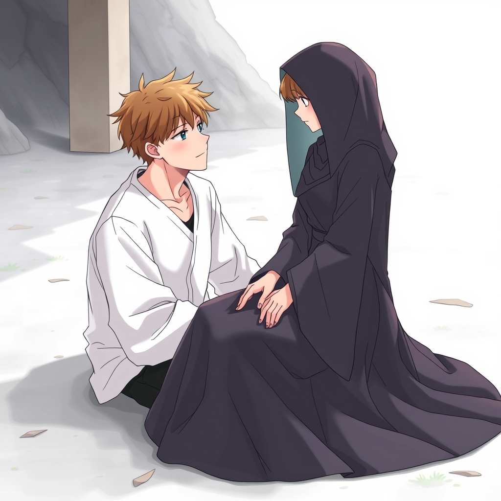 یک پسر جذاب که روی زمین نشسته است ويک دختر زیبا می رود و روی پای او می شیند🫀🫀👙👄12